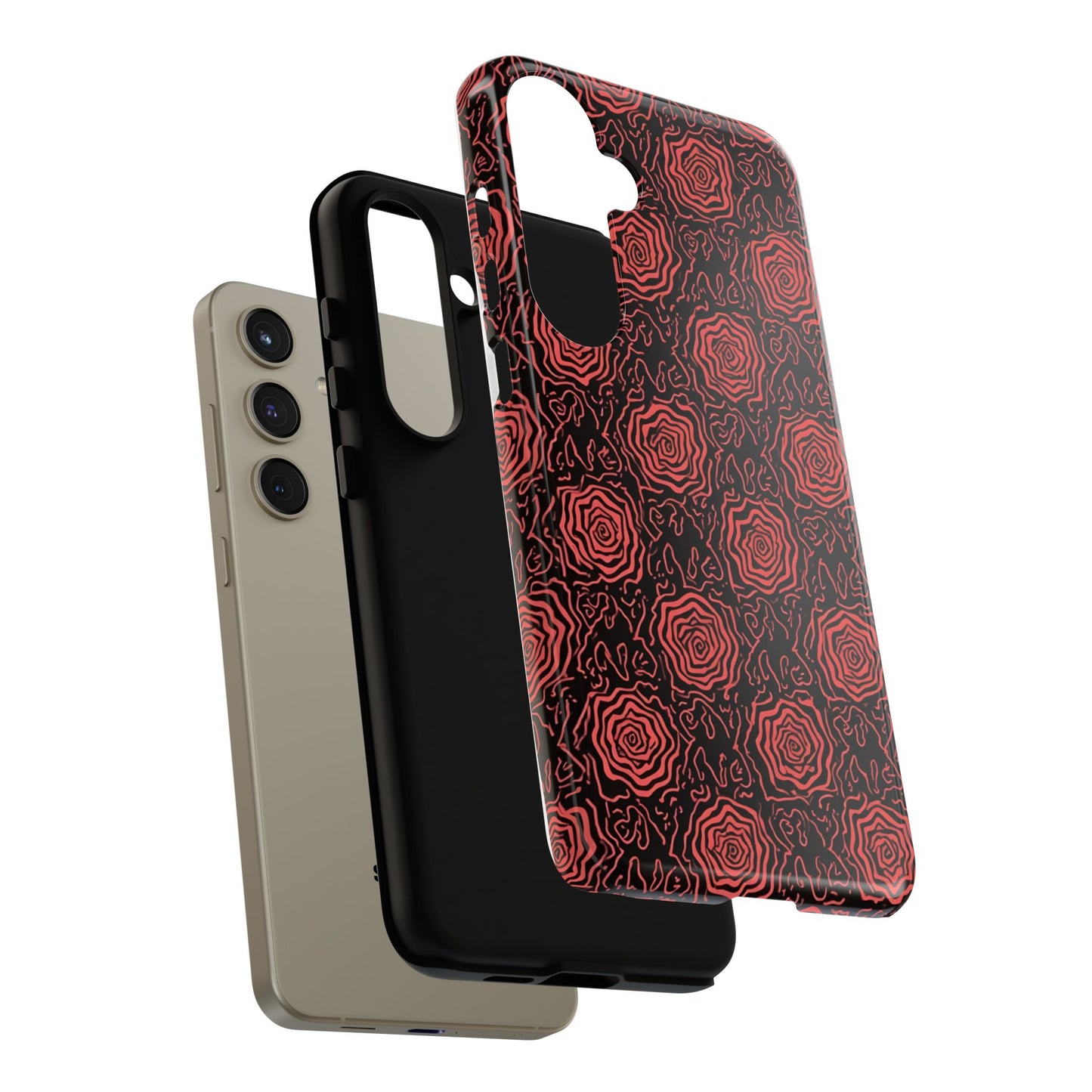 Red roses abstract geometric seamless pattern design