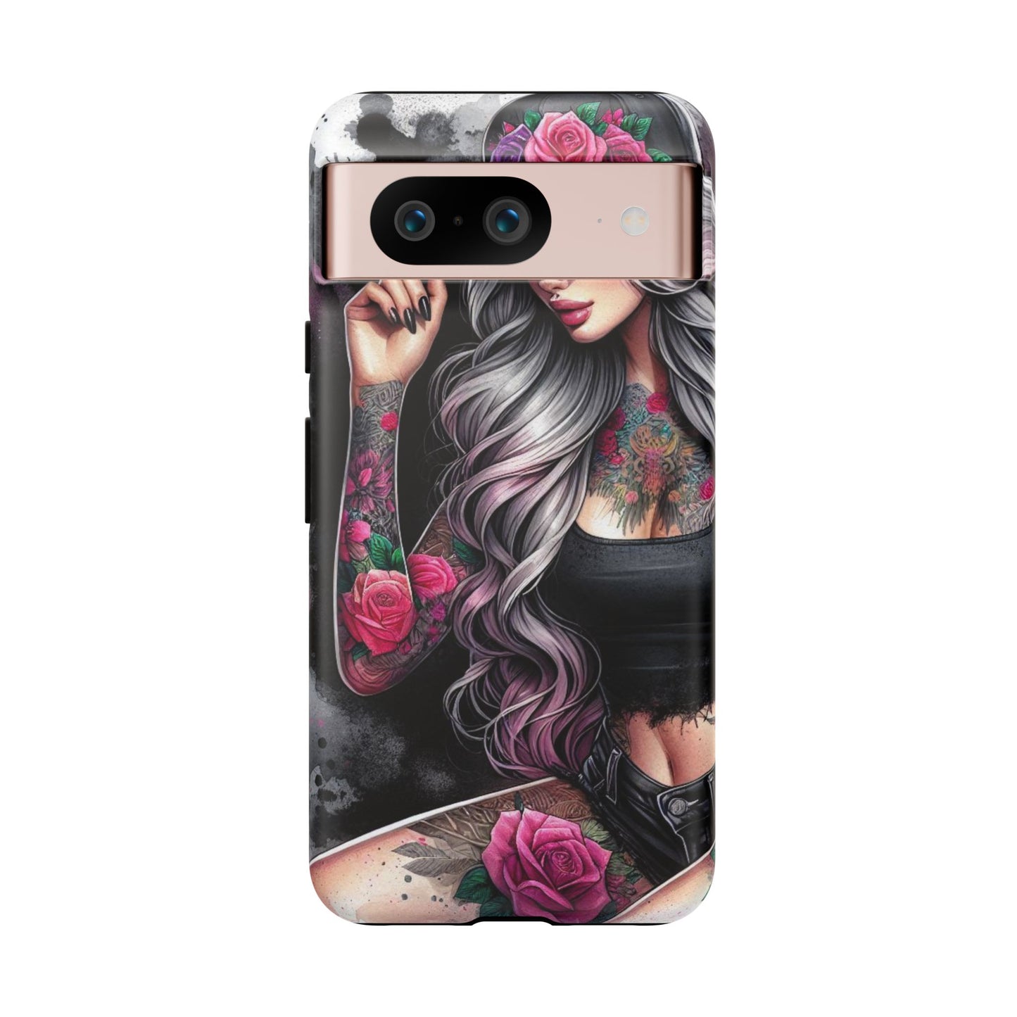 Ink & Roses – Edgy Floral Rebel Mobile Cover