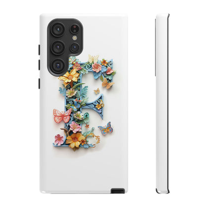 Floral Letter F Phone Case – Personalized Aesthetic Cover for iPhone, Samsung & Google Pixel