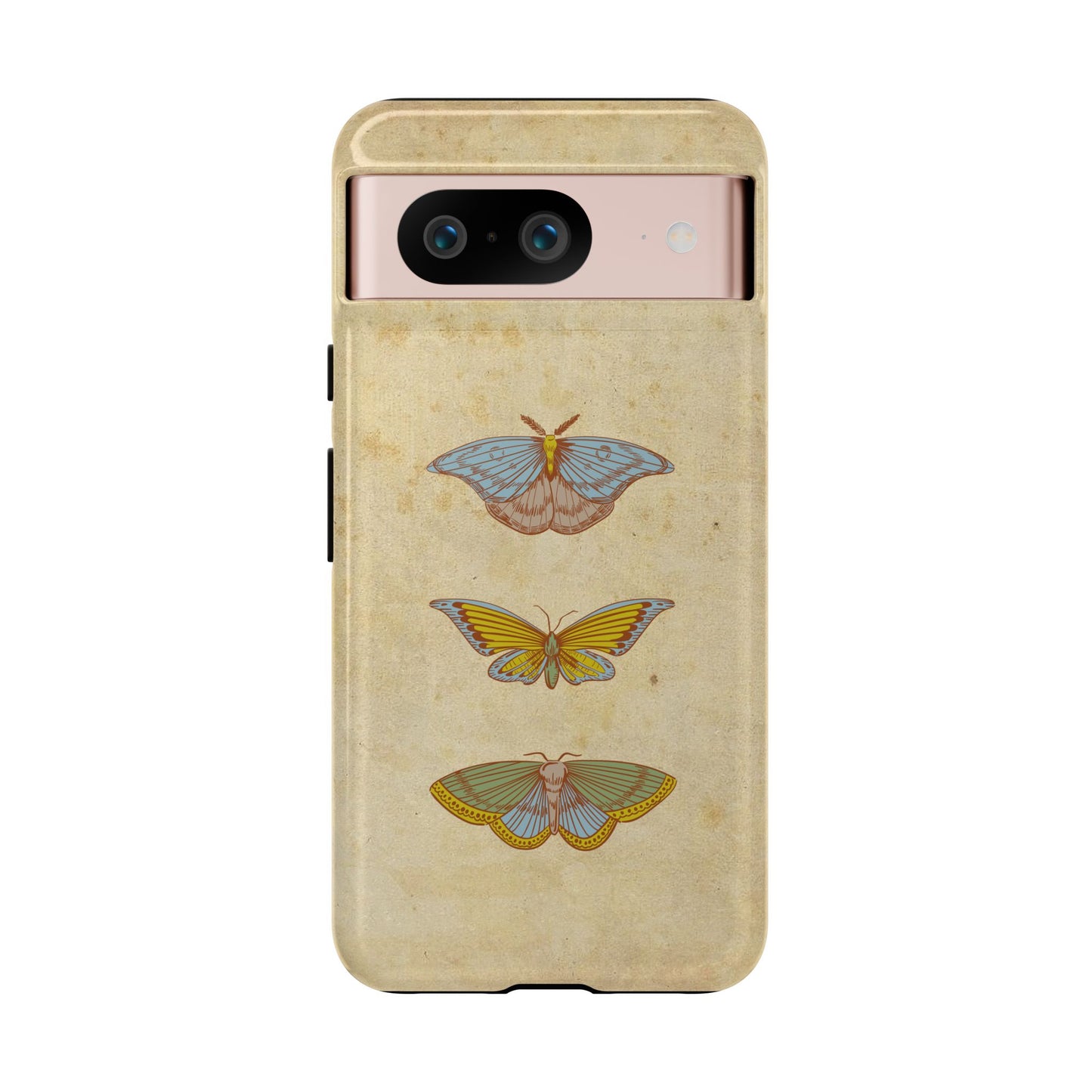 Minimal Vintage Butterfly Phone Case – Aesthetic Beige Background for iPhone, Samsung & Pixel