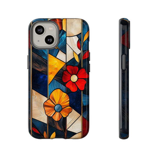 Bloomlines – Geometric Floral Stained Glass Phone Case for iPhone, Samsung & Pixel