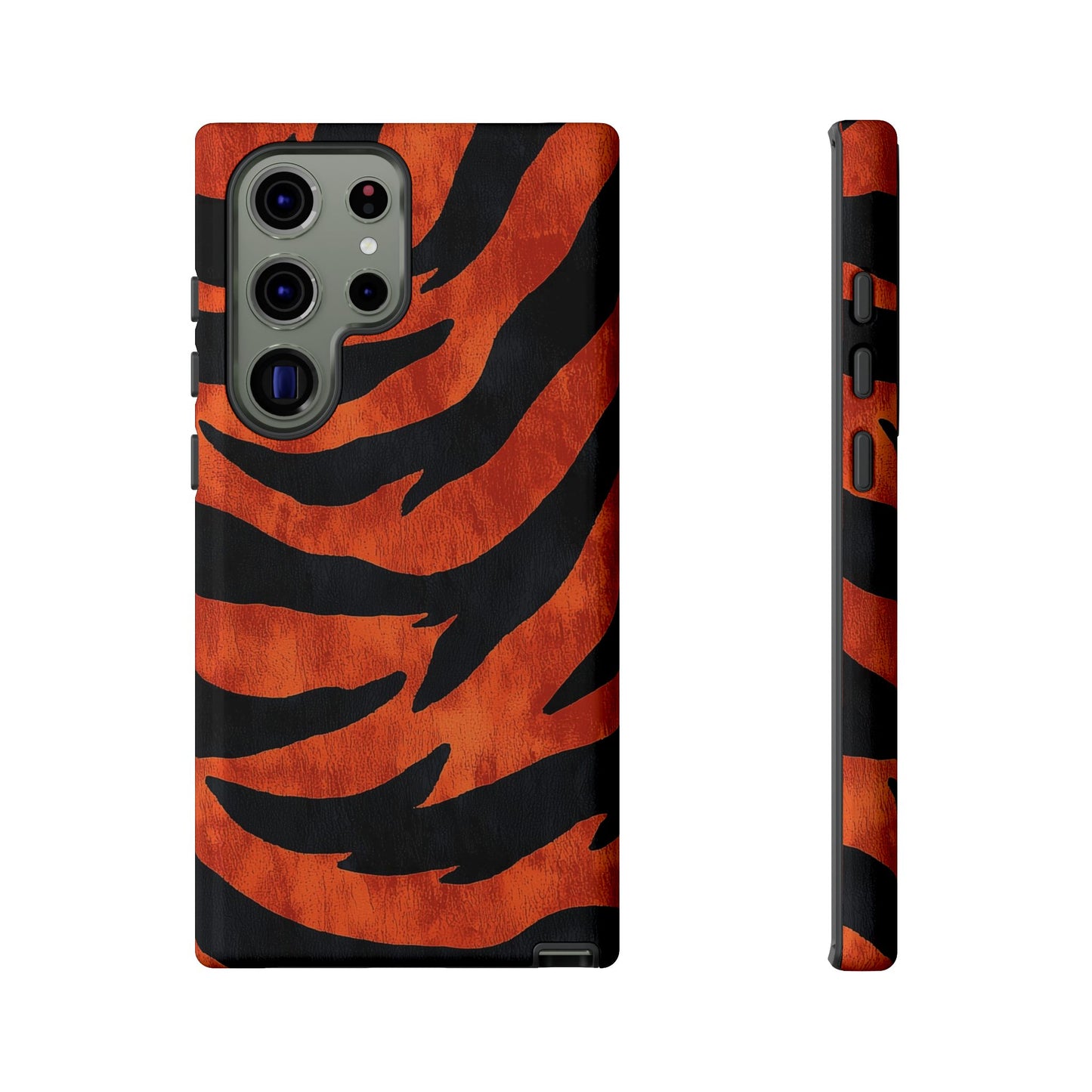 Fiery Orange & Black Tiger Stripes Phone Case for iPhone, Samsung & Google Pixel