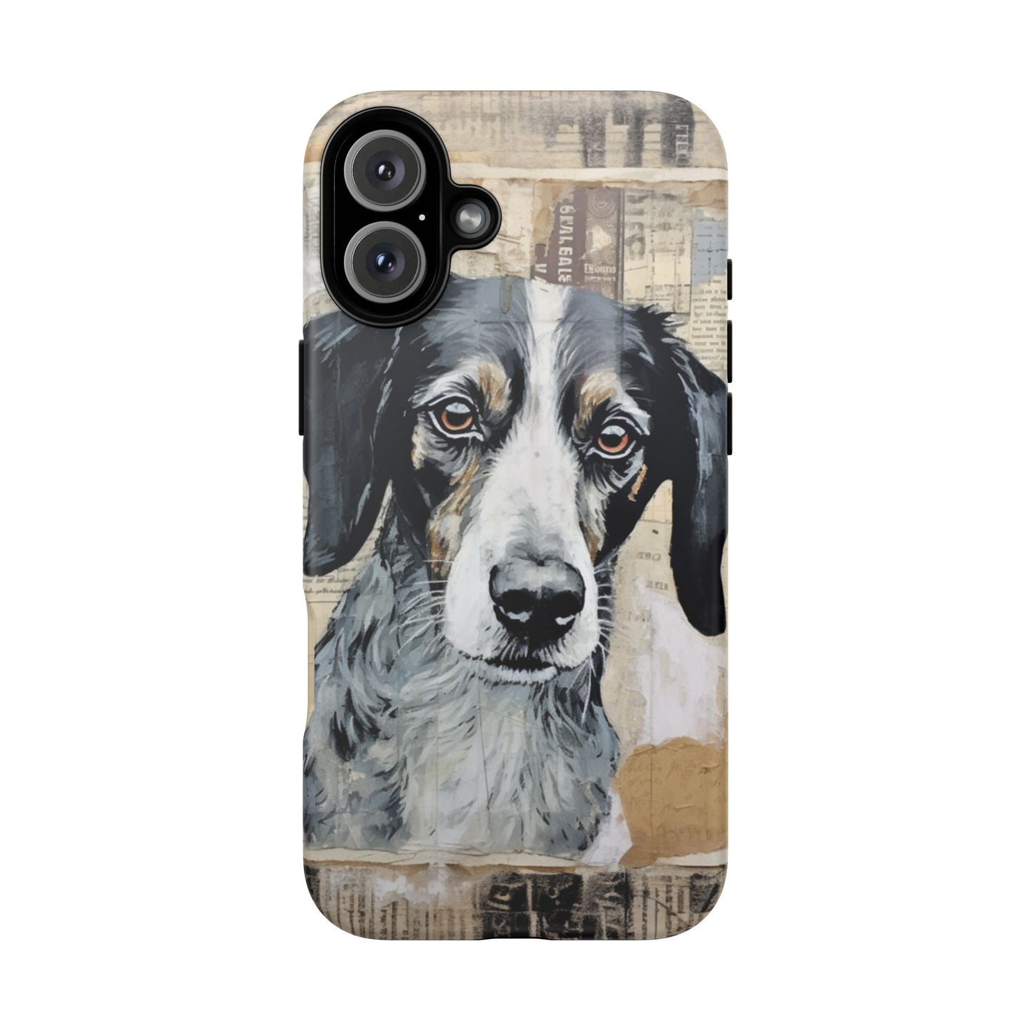 Rustic Dog Portrait – Vintage Collage Style