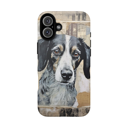 Rustic Dog Portrait – Vintage Collage Style
