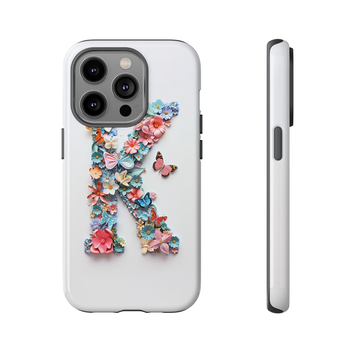 Floral Letter K Phone Case – Personalized Aesthetic Cover for iPhone, Samsung & Google Pixel
