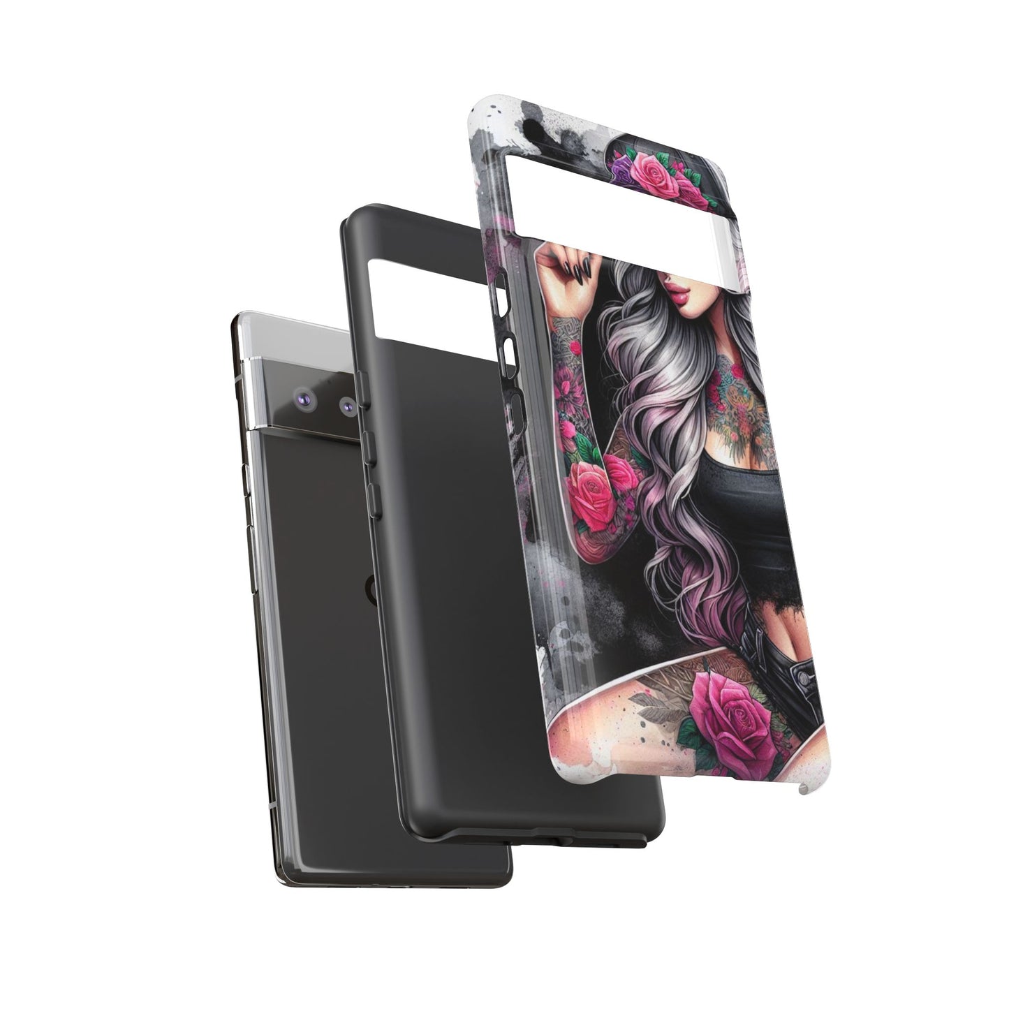 Ink & Roses – Edgy Floral Rebel Mobile Cover