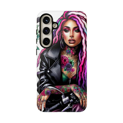 Neon Rebel – Vibrant Biker Queen Mobile Cover