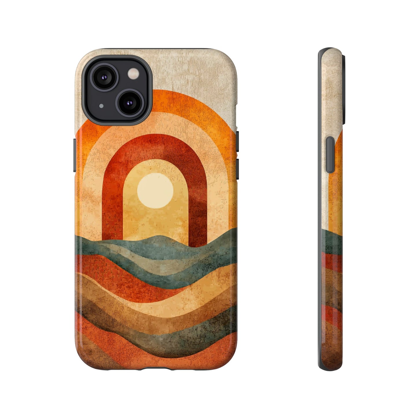 Vintage Sunset Boho Rainbow Phone Case for iPhone, Pixel & Samsung