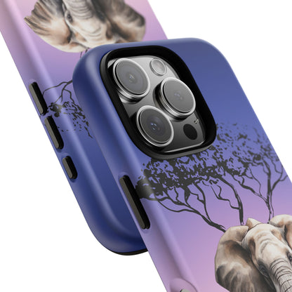 Surreal Elephant Tree Mobile Cover – Dreamy Sunset Fantasy