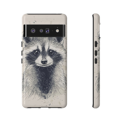Midnight Mischief: Raccoon Portrait Phone Case for iPhone, Samsung & Pixel