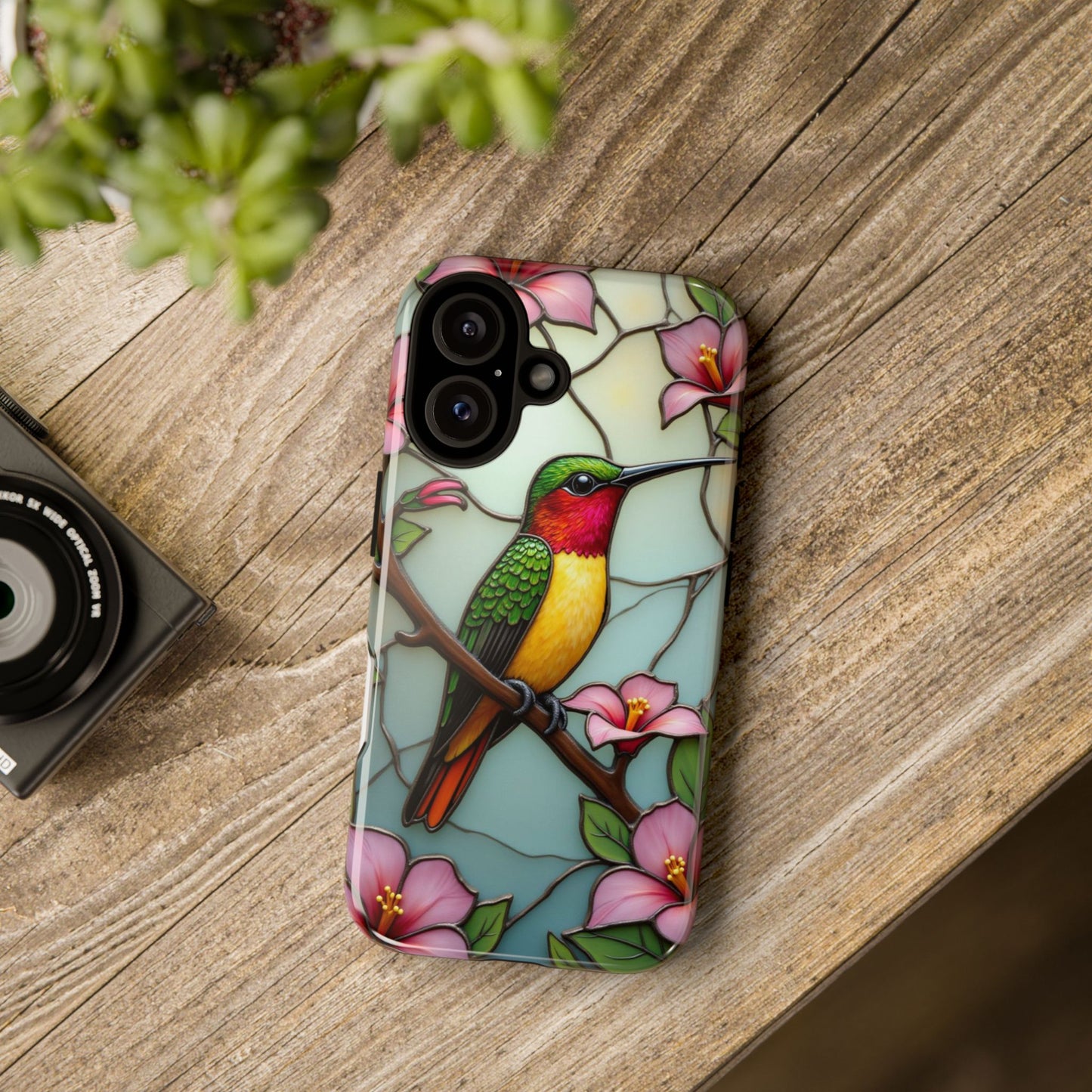 Elegant Hummingbird with Floral Mosaic | Artistic Nature Design