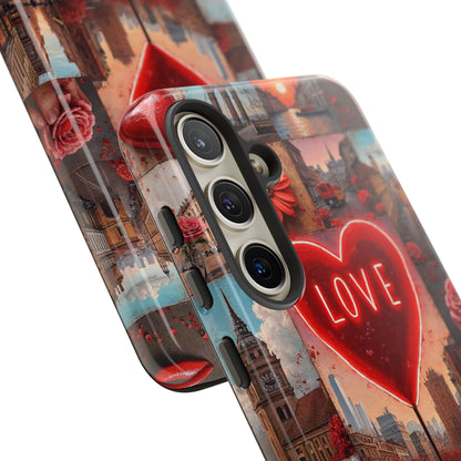 Neon Love Heart & Rose Phone Case