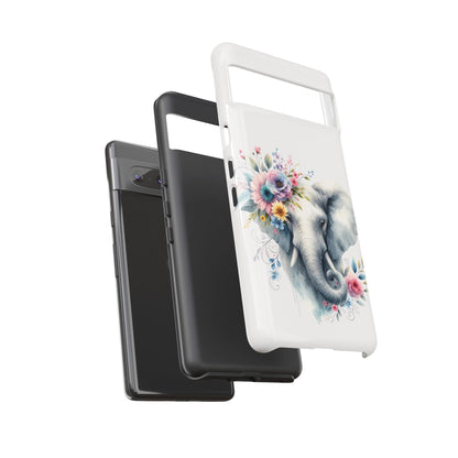 Floral Elephant Mobile Cover – Elegant Watercolor Art