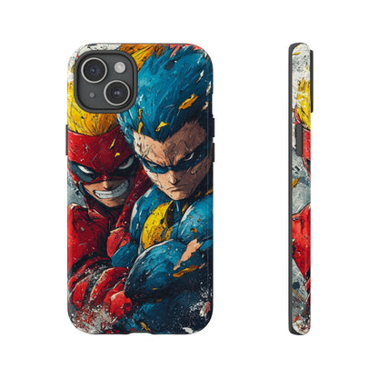 Comic Clash: Superhero Duo | Action, Power, Justice, Heroes, Manga Style Phone Case for iPhone, Samsung & Pixel