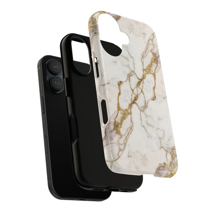 Elegant White and Gold Marble Case Design