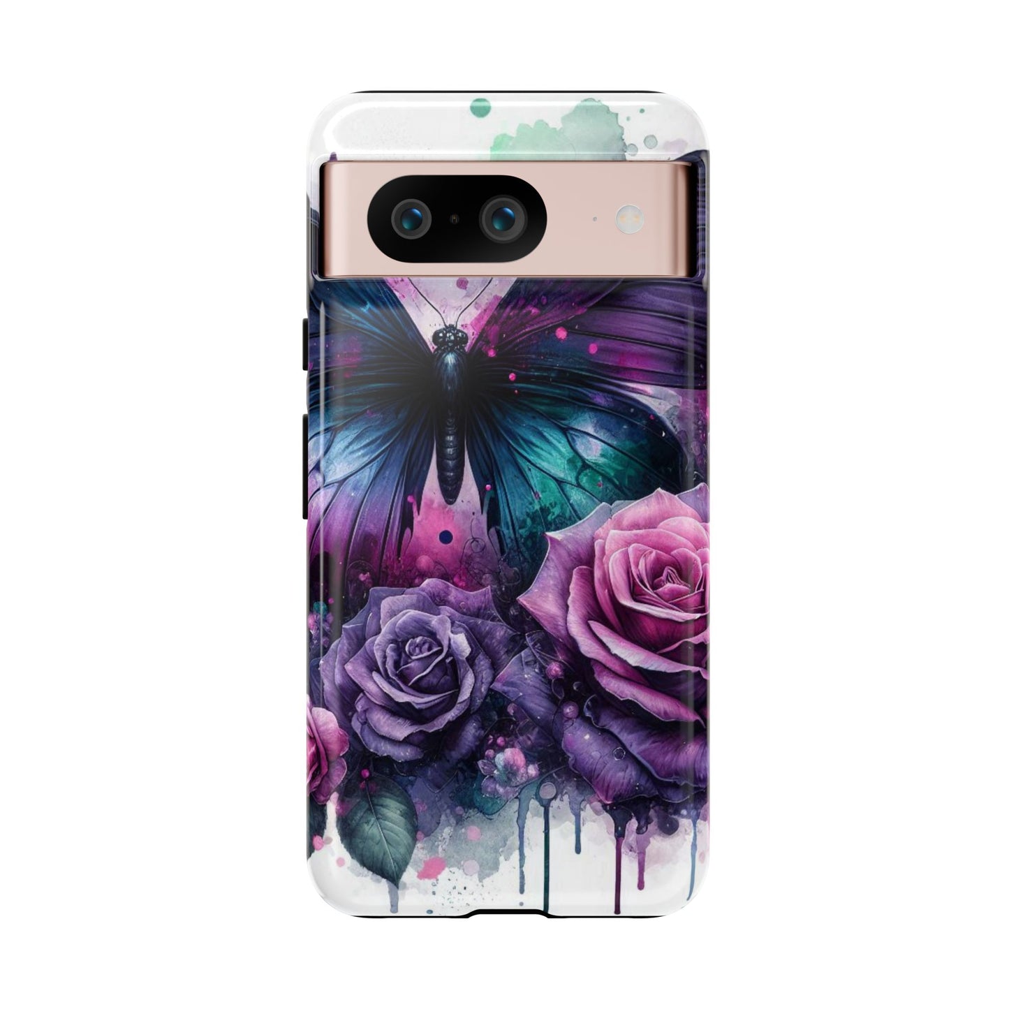 Mystic Bloom – Vibrant Butterfly & Rose Art Mobile Cover