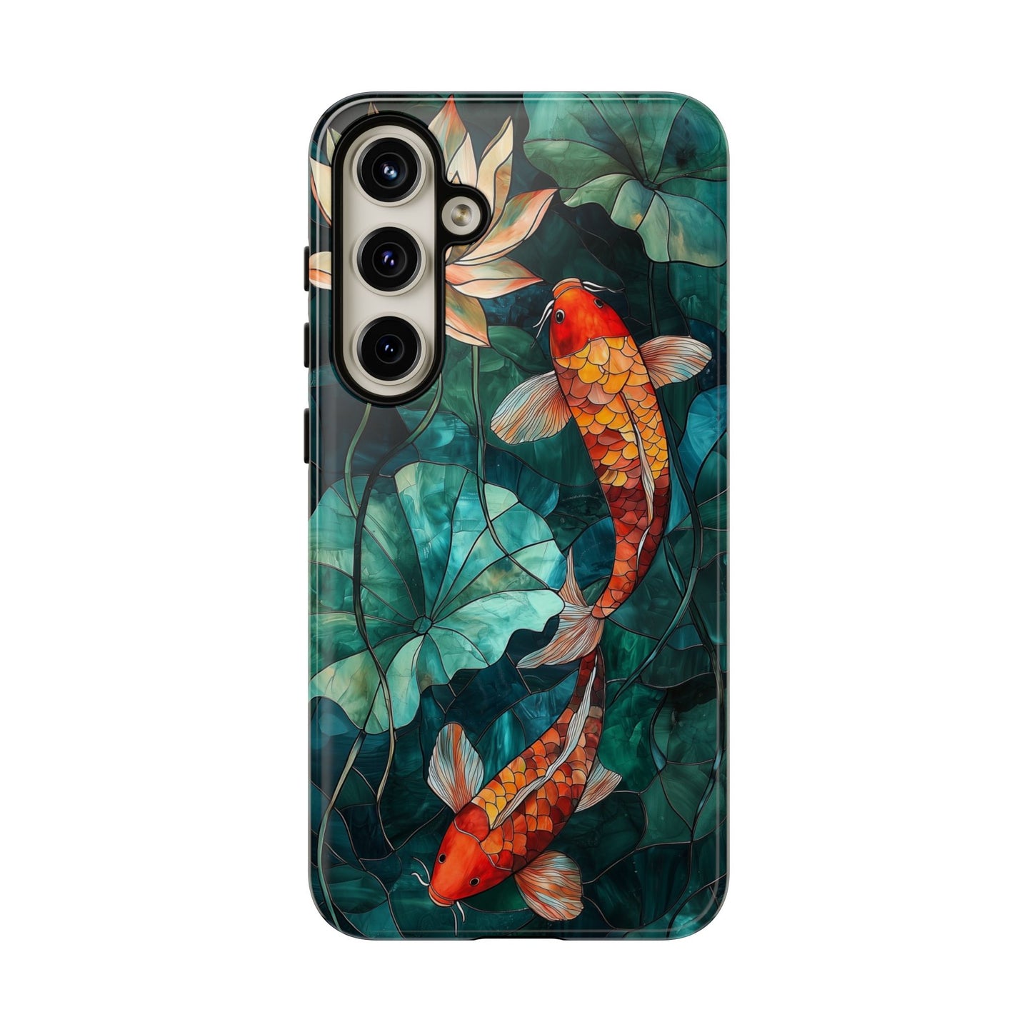 Lotus Serenity" – Koi Pond Stained Glass Case or iPhone, Samsung & Pixel