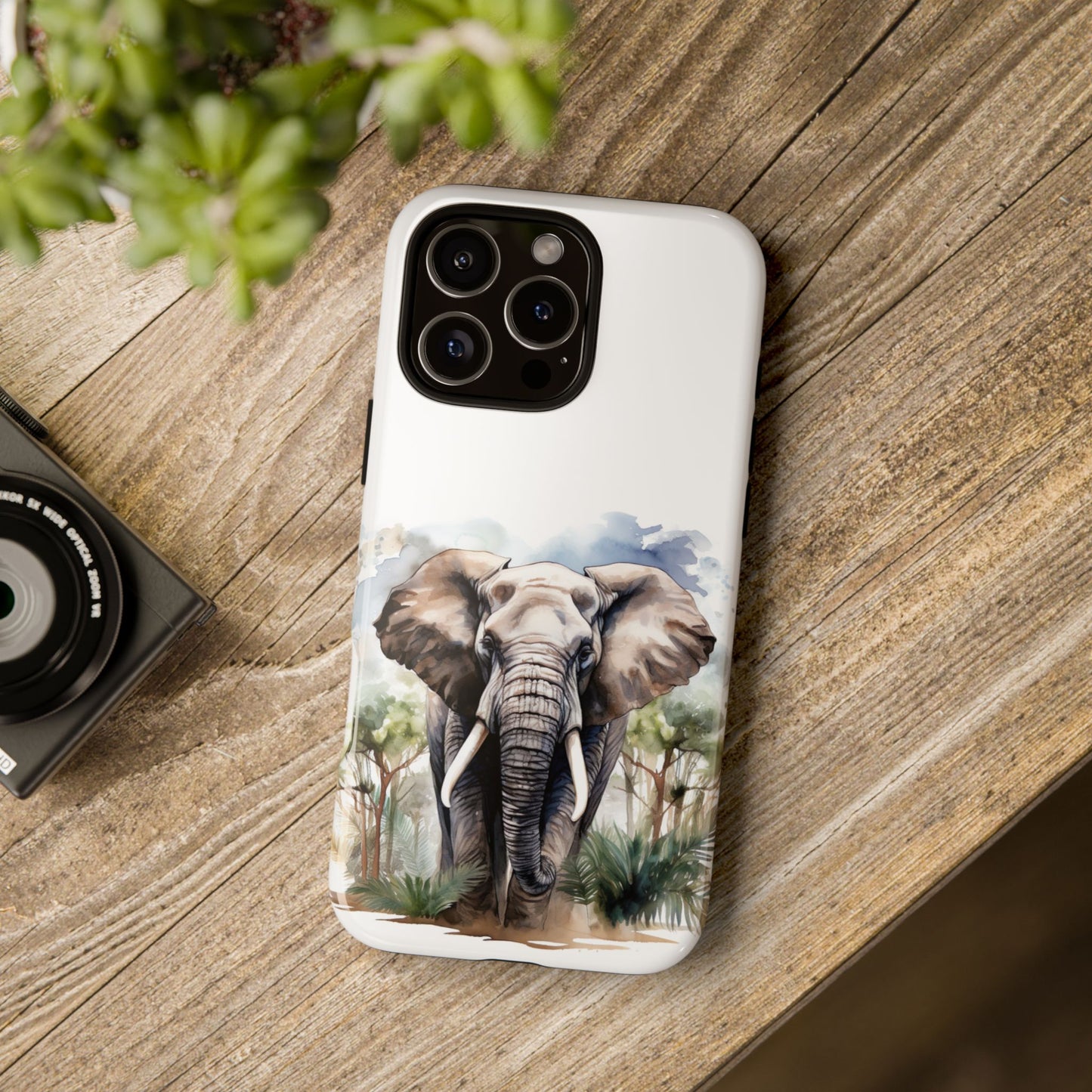 Majestic Watercolor Elephant Mobile Cover – Artistic Wildlife Design