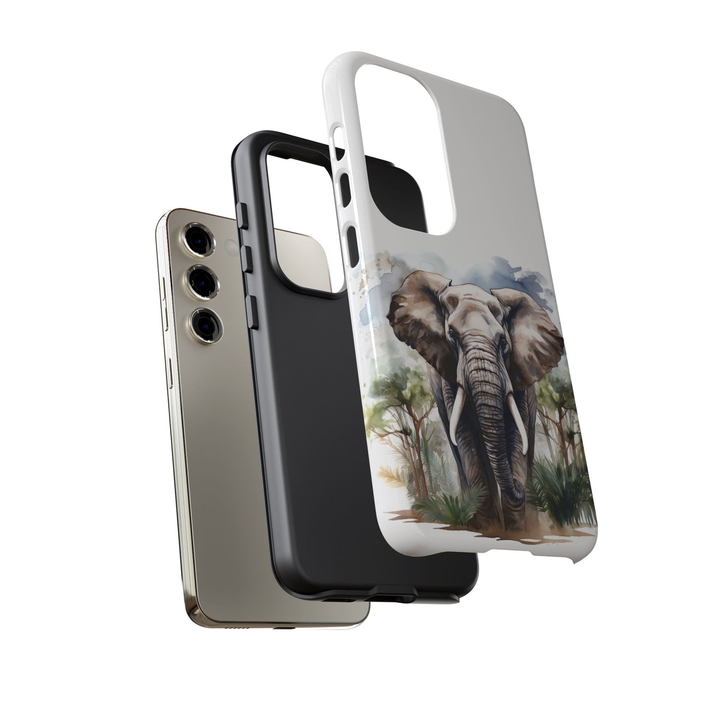 Majestic Watercolor Elephant Mobile Cover – Artistic Wildlife Design