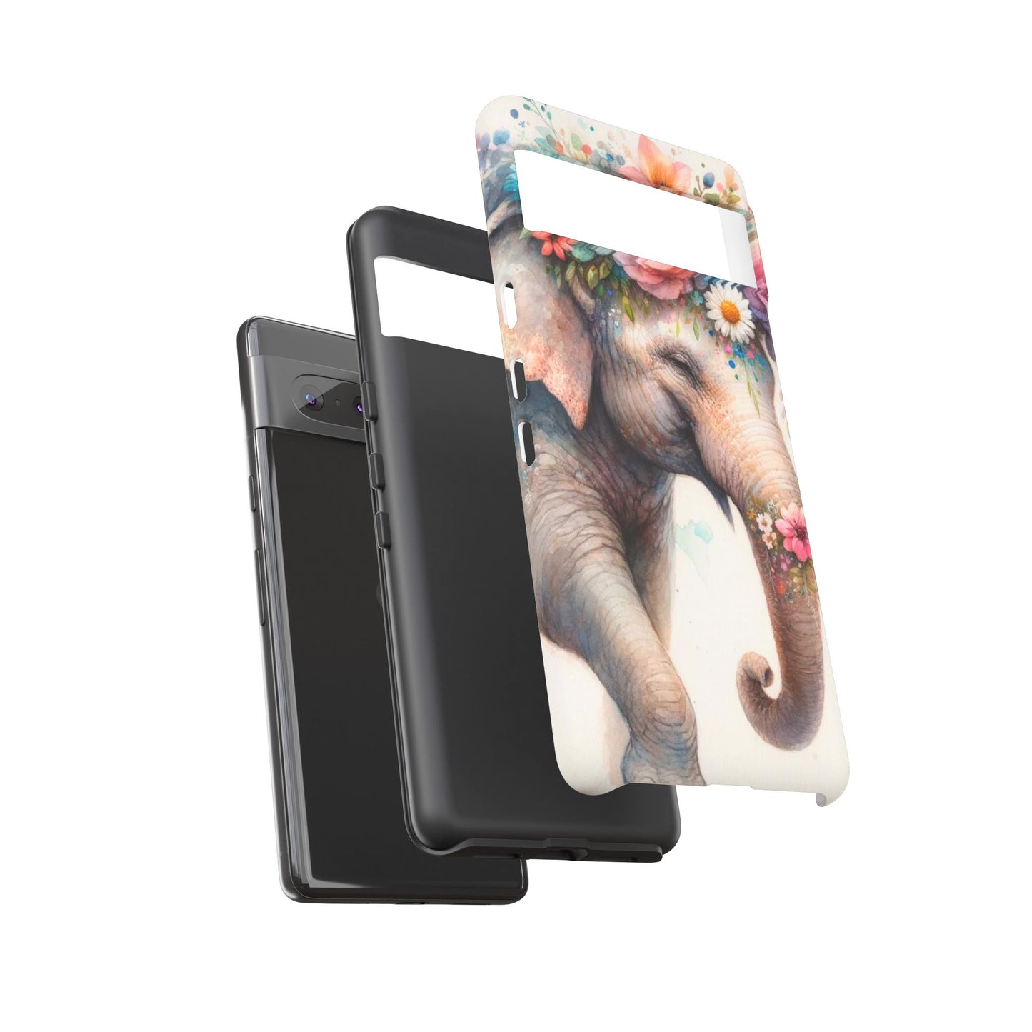 Joyful Floral Elephant Mobile Cover – Whimsical Watercolor Art