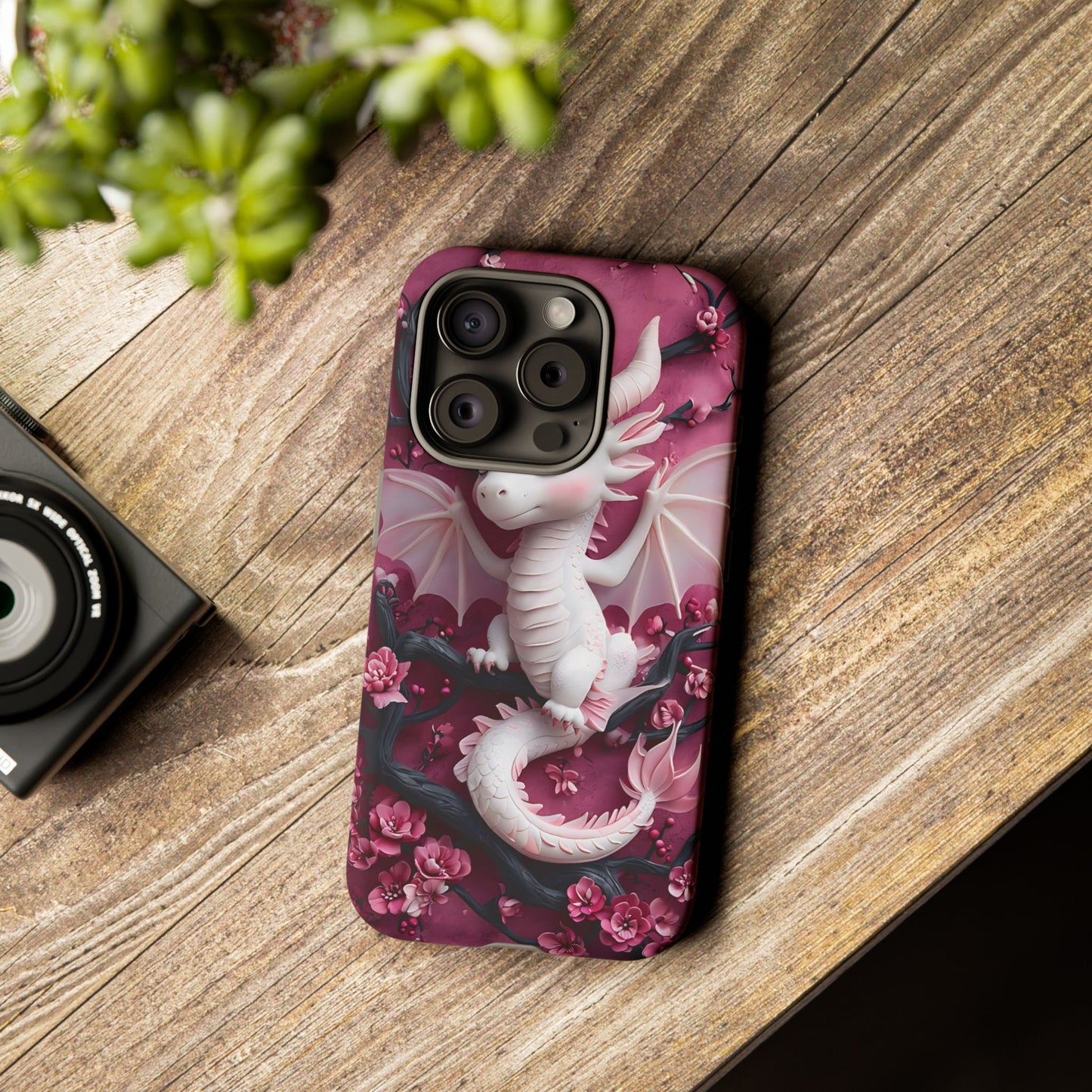 Whimsical 3D Relief Artwork Of A Cute Dragon phone case design