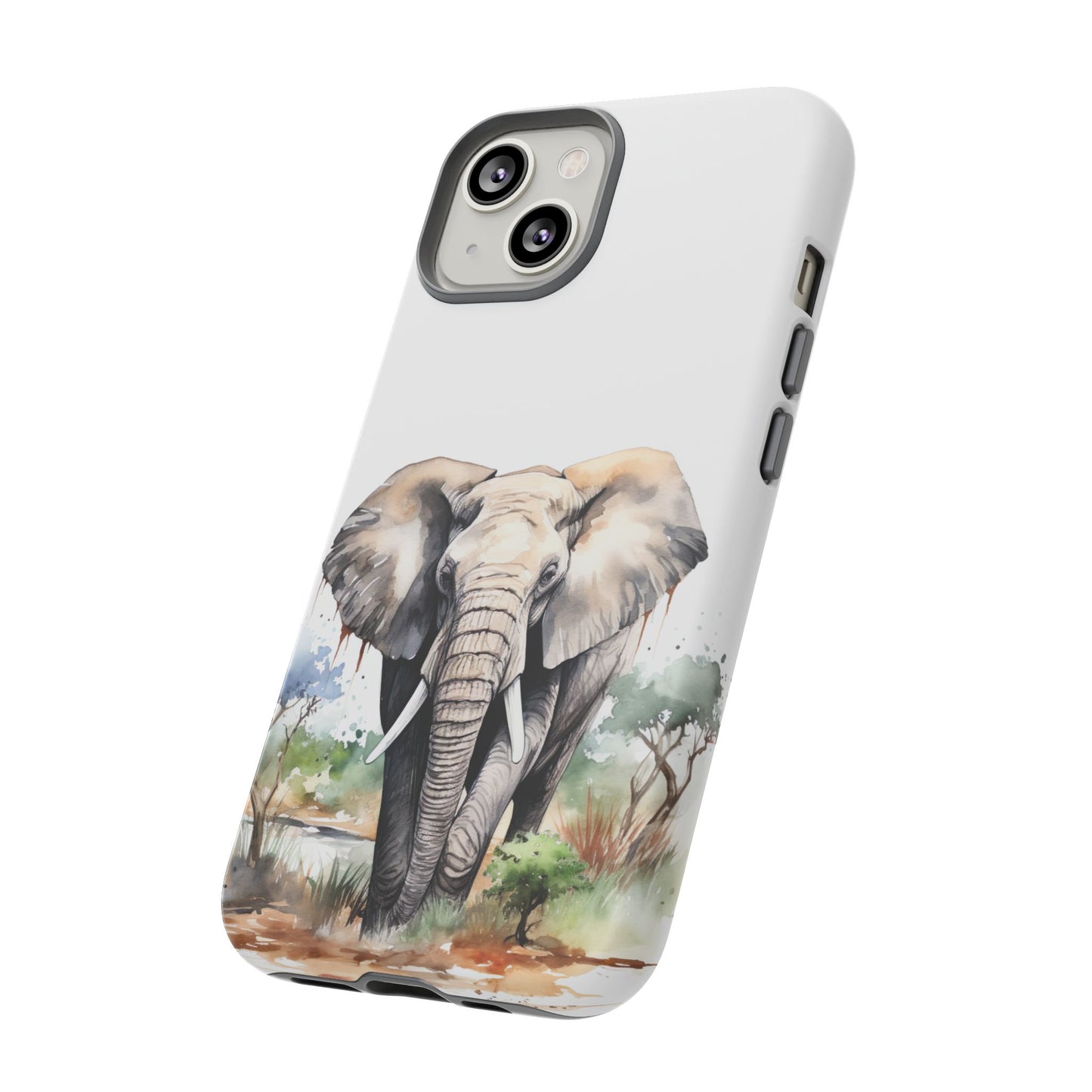Safari Watercolor Elephant Mobile Cover – Artistic Wildlife Design