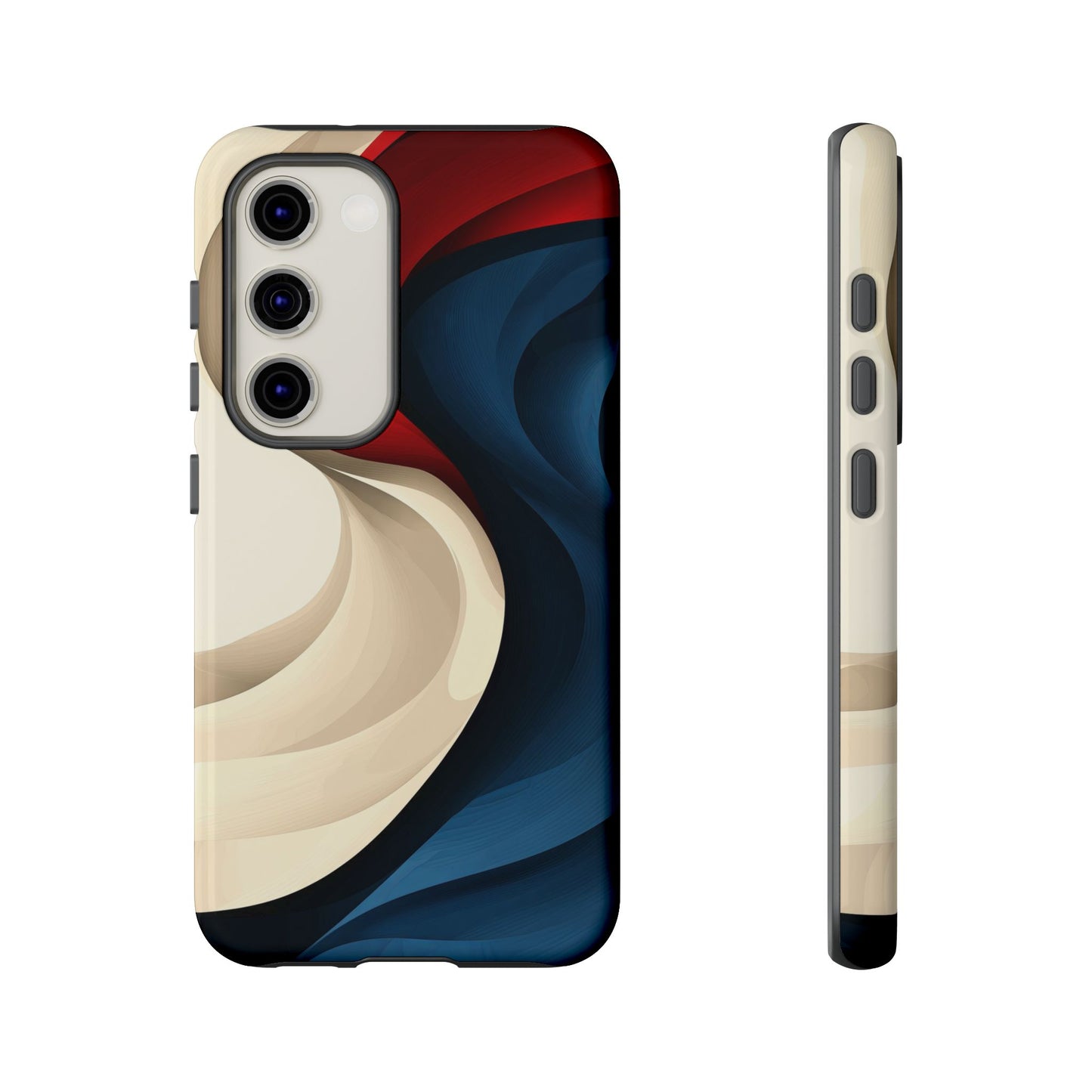 Crimson Current – Flowing Abstract Wave Phone Case for iPhone, Samsung & Pixel