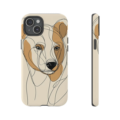 Soul of the Wild: Minimal Bear Portrait Phone Case for iPhone, Samsung & Pixel