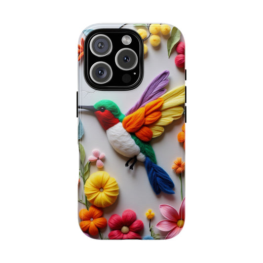 Elegant Hummingbird with Floral Mosaic Design | Nature's Artistic Vibes | iPhone 16 Pro