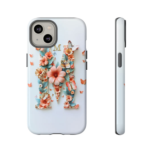 Floral Letter M Phone Case – Personalized Aesthetic Cover for iPhone, Samsung & Google Pixel