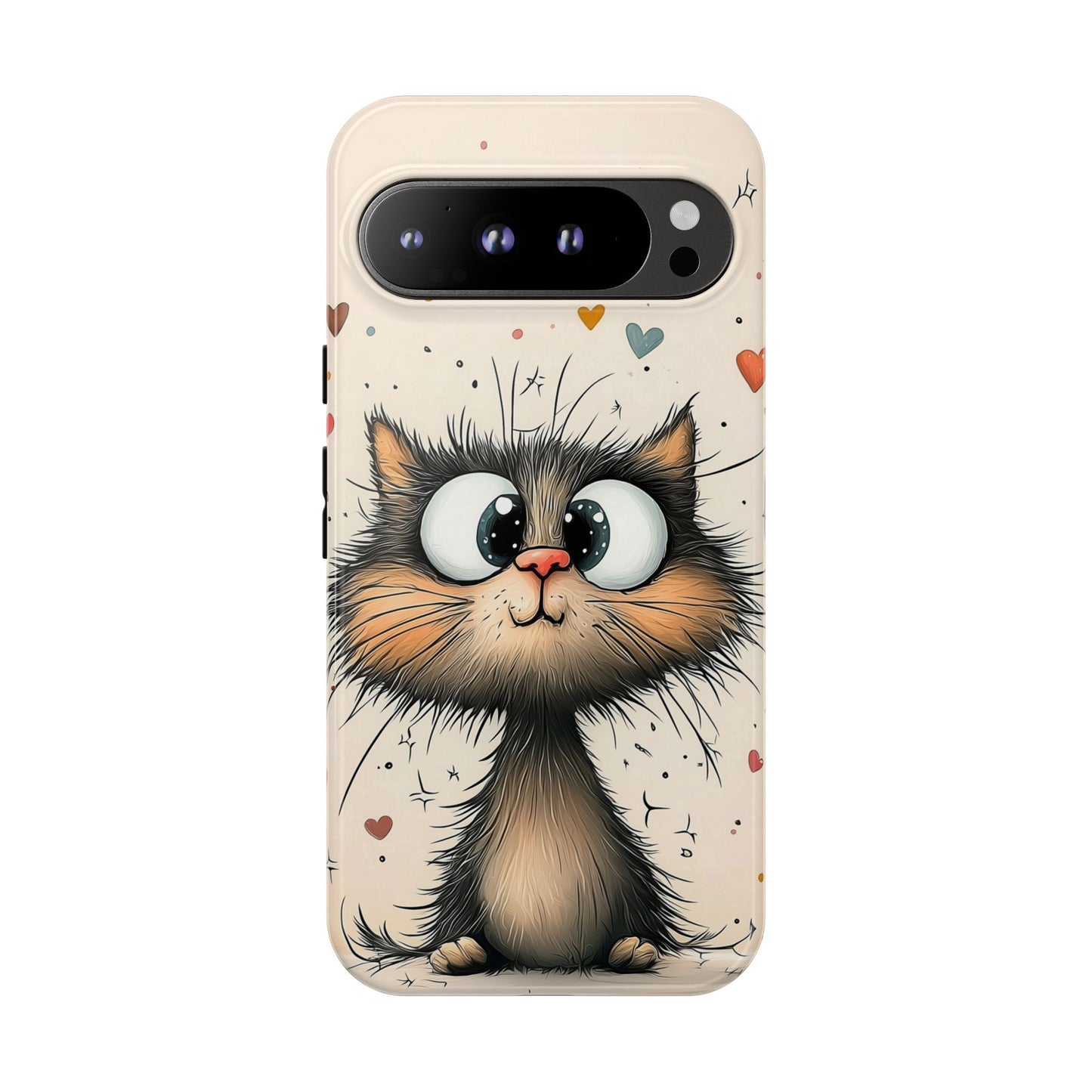 Whiskers & Hearts Phone Case – Cute Anime Cat Design for iPhone, Google Pixel & Samsung