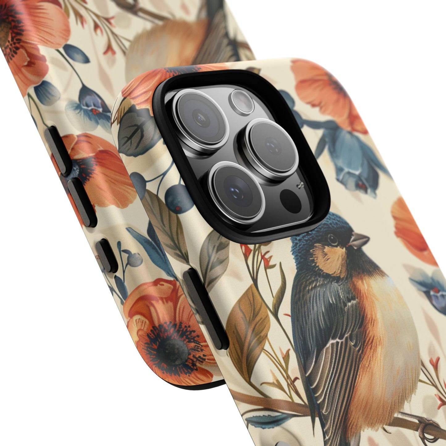 Floral Bird Phone Case - Elegant Nature-Inspired Cover for iPhone, Samsung & Google Pixel