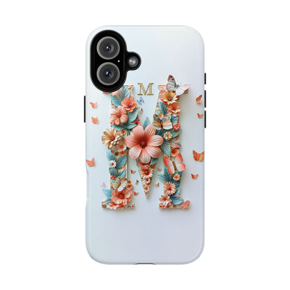Floral Letter M Phone Case – Personalized Aesthetic Cover for iPhone, Samsung & Google Pixel