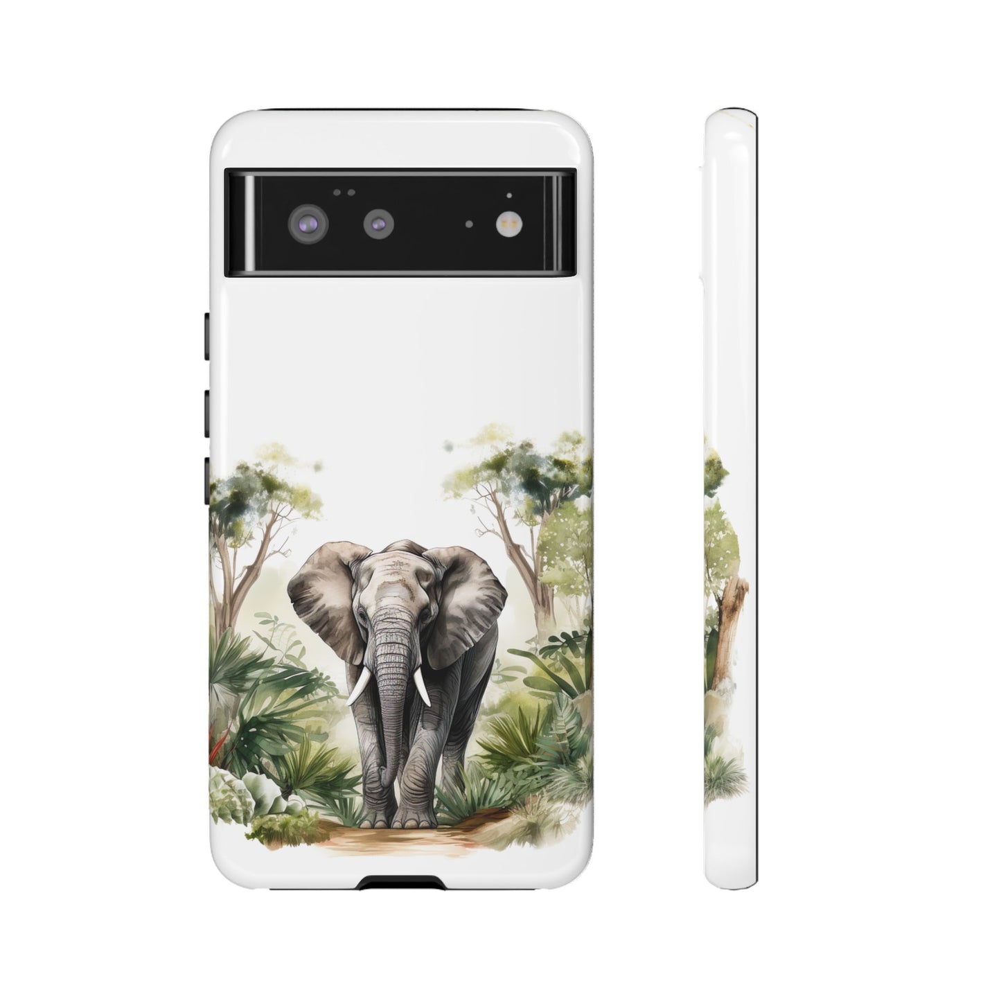 Serene Jungle Elephant Mobile Cover – Watercolor Wildlife Design