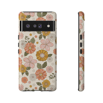 Retro Floral Phone Case - Vintage Aesthetic for iPhone, Samsung & Google Pixel