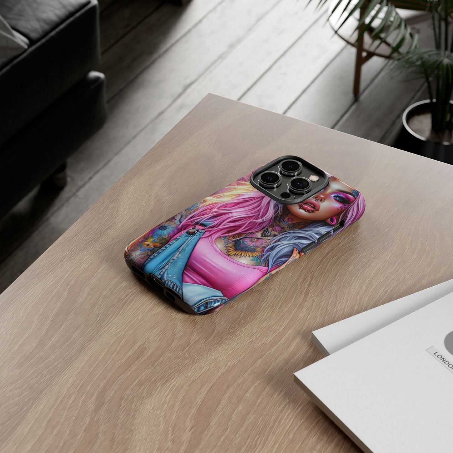 Sunset Glow – Pastel Punk & Floral Ink Mobile Cover