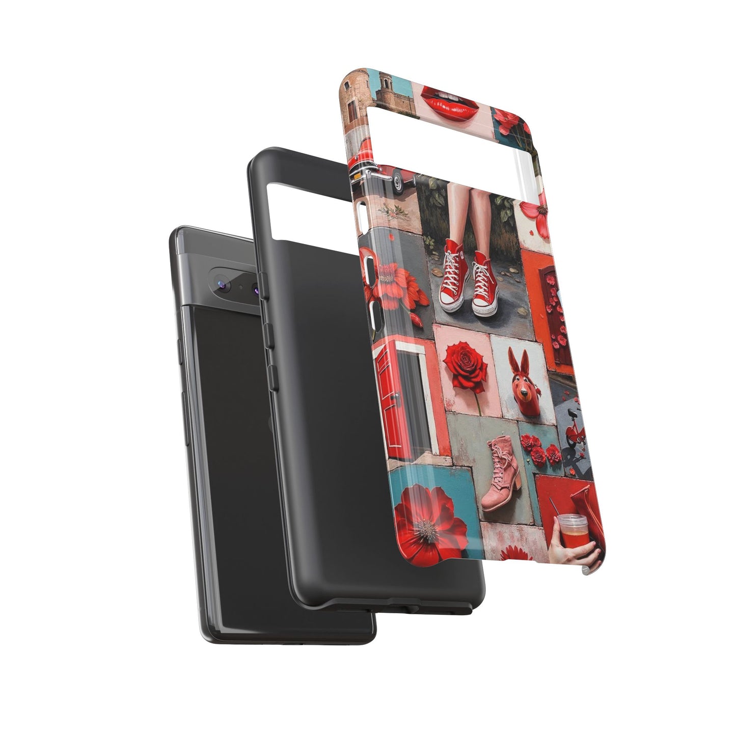 Red Sneakers & Roses Collage Phone Case