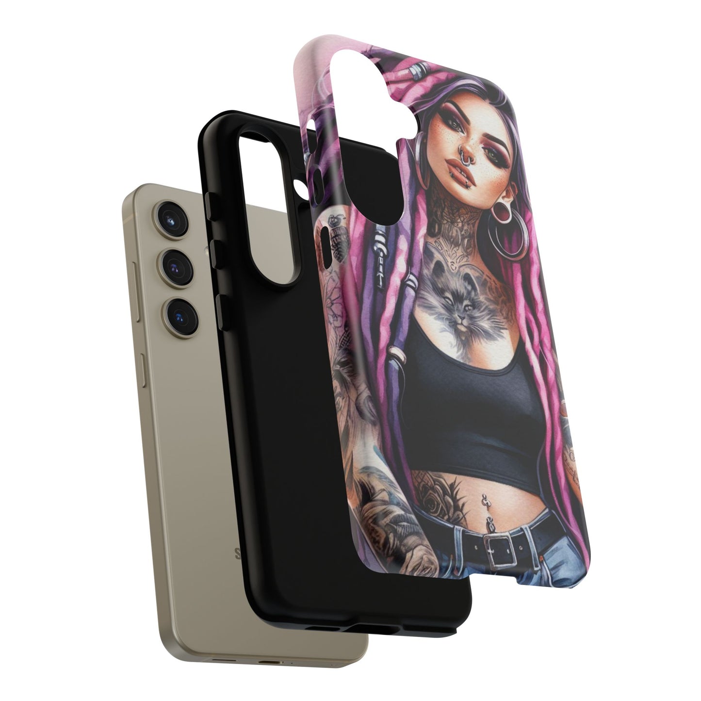 Tattooed Rebel – Gothic Cat Spirit Mobile Cover