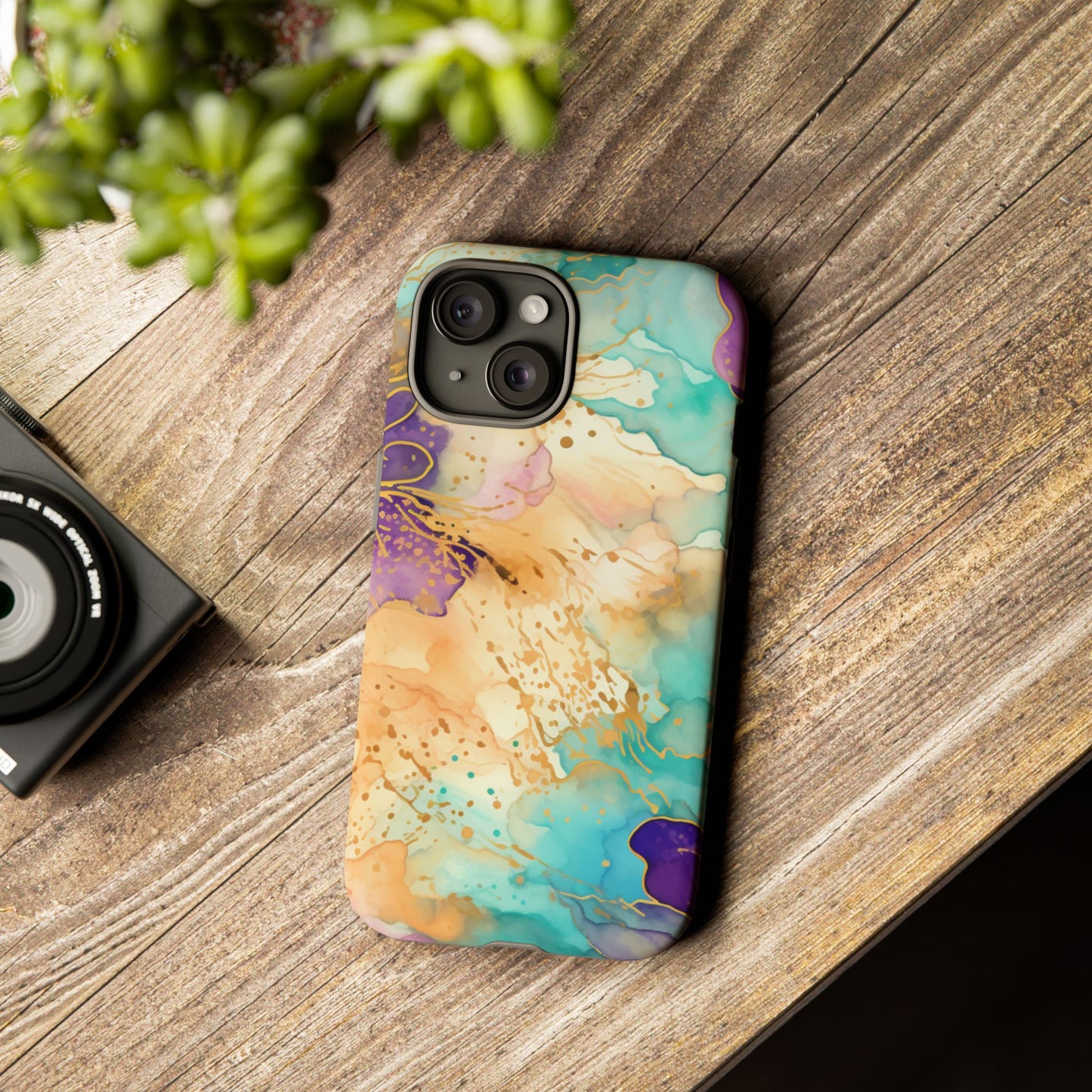 Golden Aura Abstract Watercolor Mobile Case