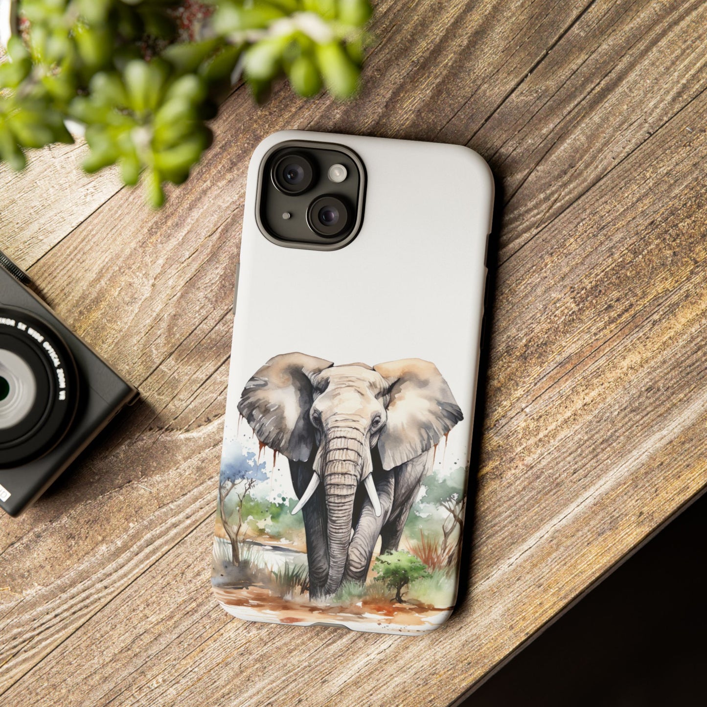 Safari Watercolor Elephant Mobile Cover – Artistic Wildlife Design