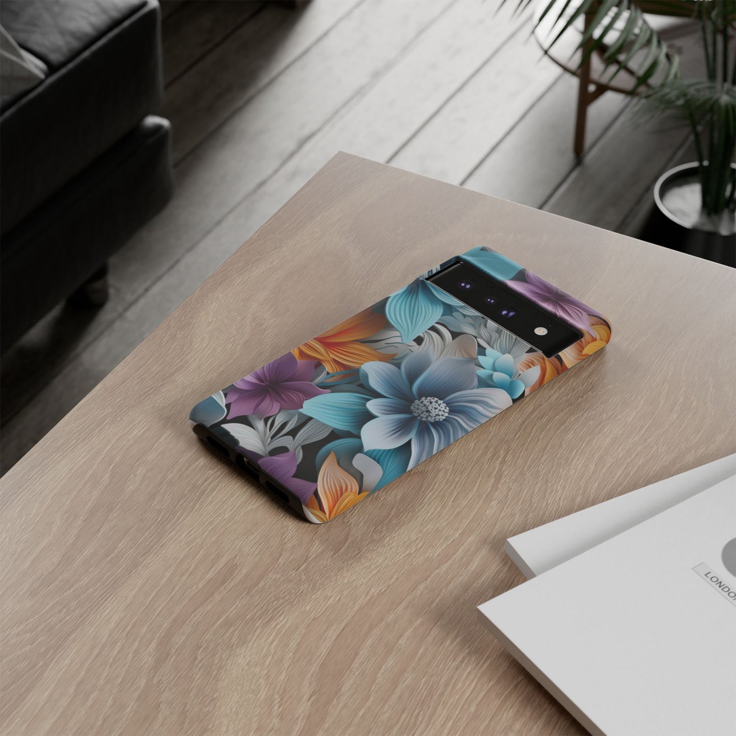Elegant 3D Floral Bloom Mobile Case – Vivid & Artistic