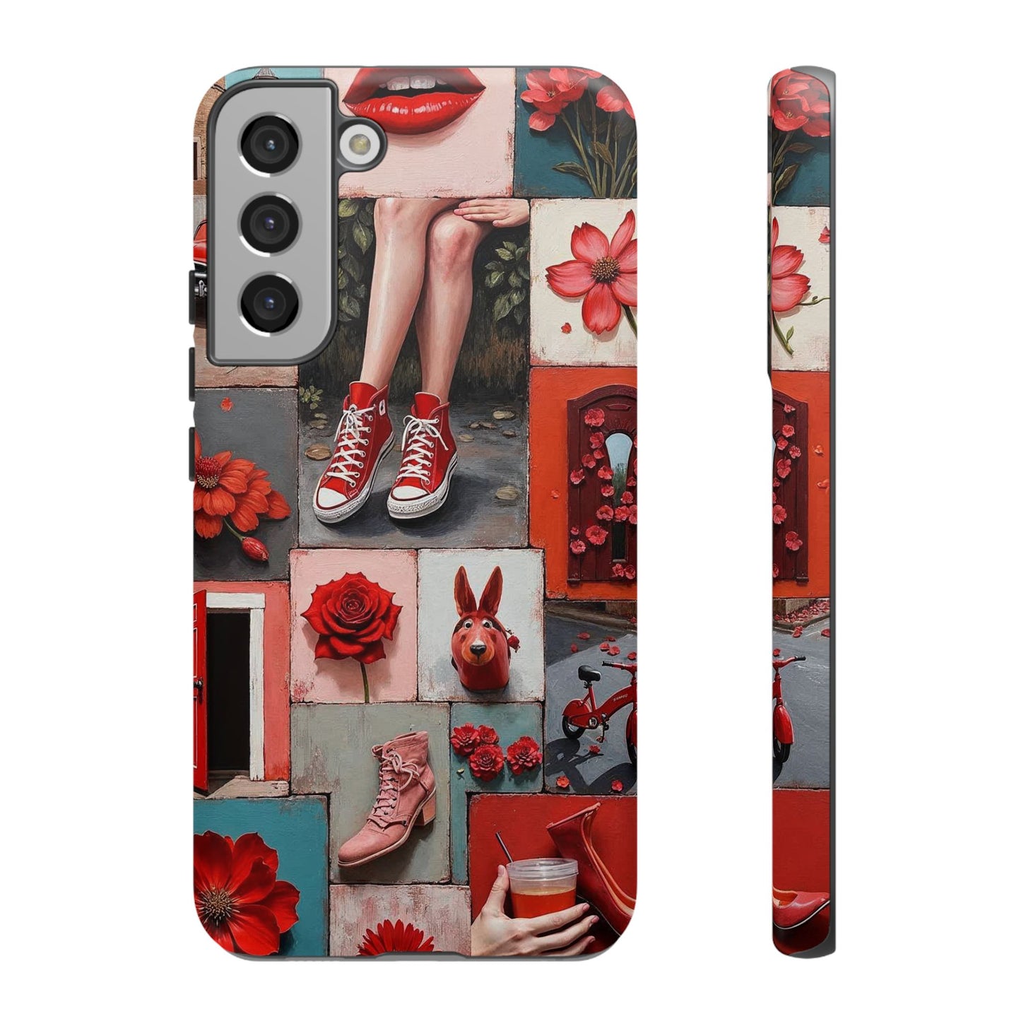 Red Sneakers & Roses Collage Phone Case
