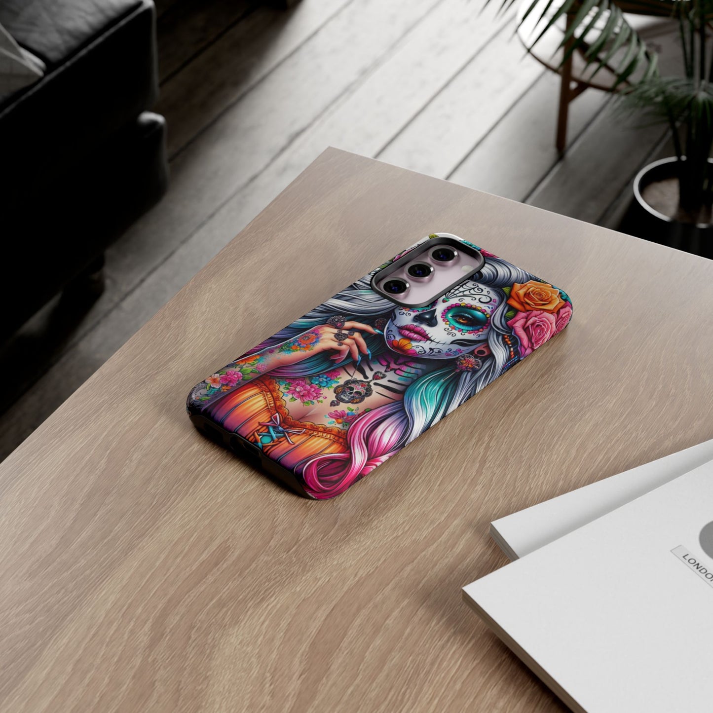 Sugar Skull Goddess – Día de los Muertos Floral Queen Mobile Cover