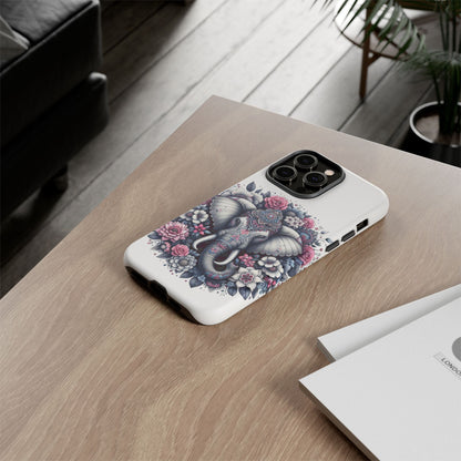 Ornate Floral Elephant Mobile Cover – Elegant Bohemian Art