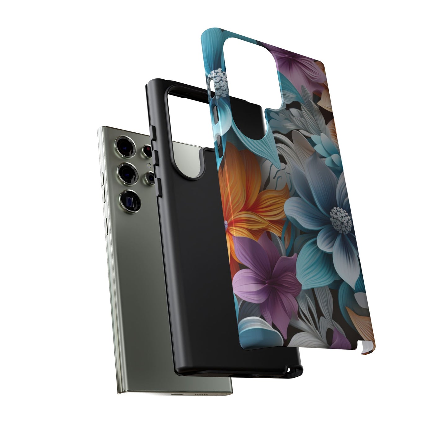 Elegant 3D Floral Bloom Mobile Case – Vivid & Artistic