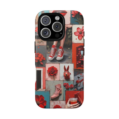Red Sneakers & Roses Collage Phone Case