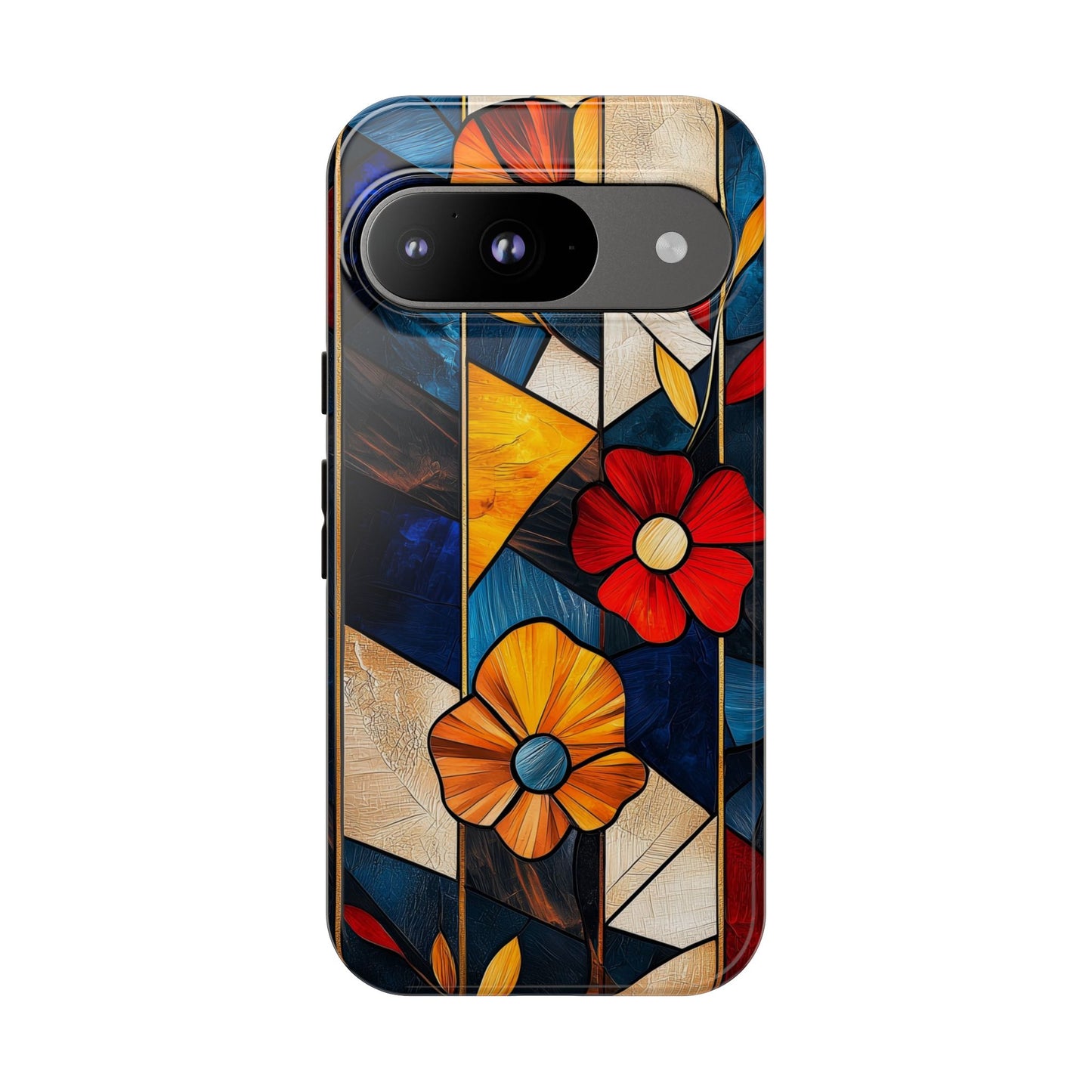 Bloomlines – Geometric Floral Stained Glass Phone Case for iPhone, Samsung & Pixel