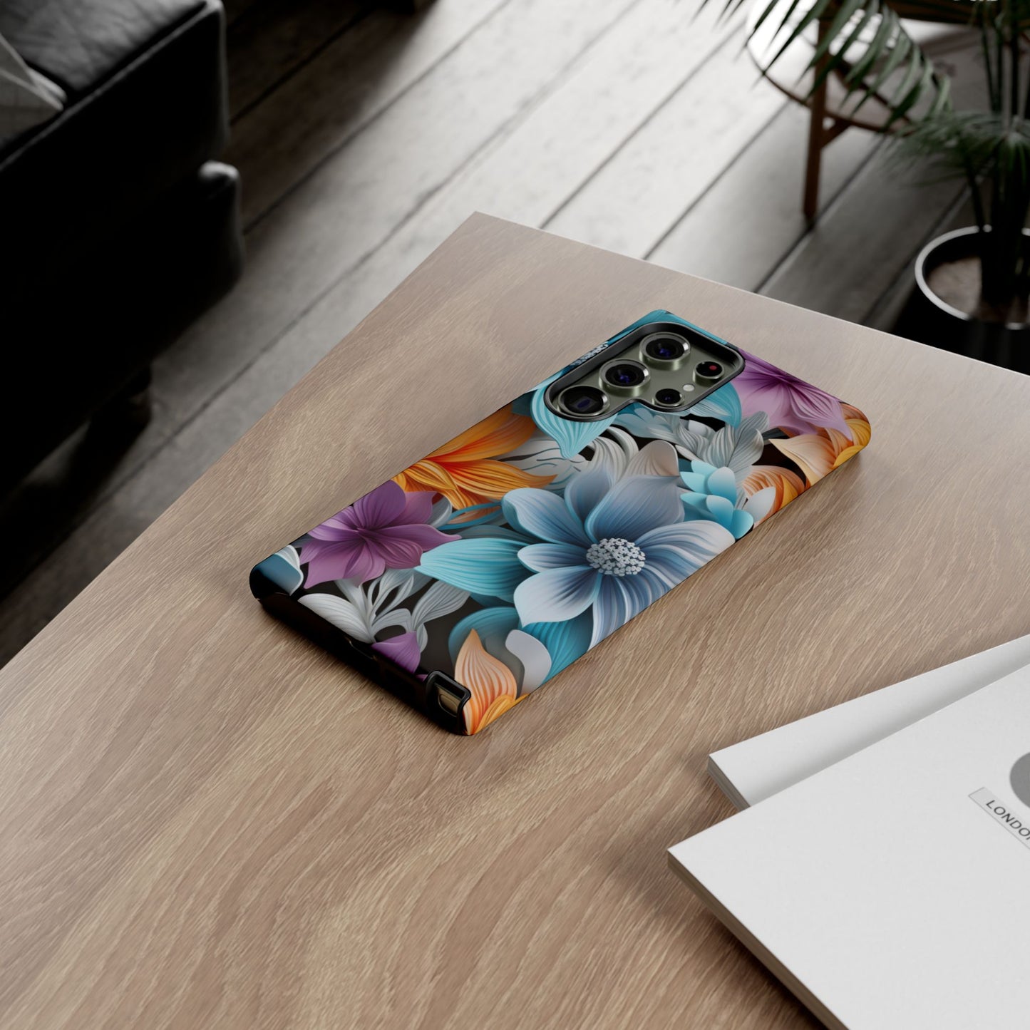 Elegant 3D Floral Bloom Mobile Case – Vivid & Artistic
