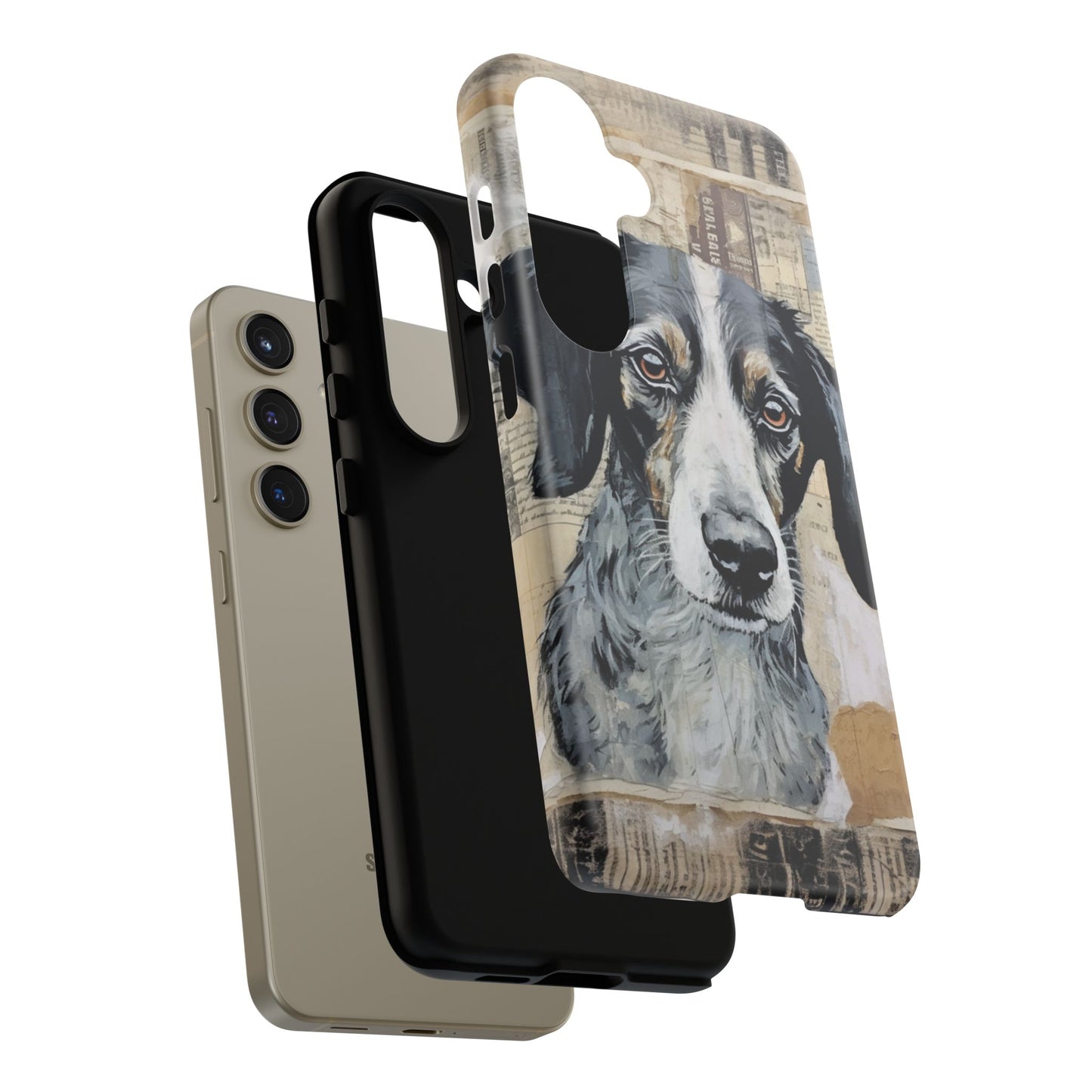 Rustic Dog Portrait – Vintage Collage Style