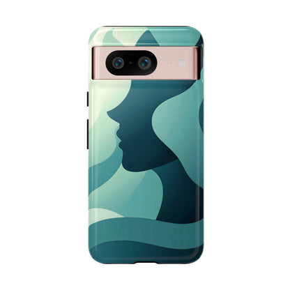Whispers in Waves – Abstract Silhouette Phone Case for iPhone, Google Pixel, Samsung